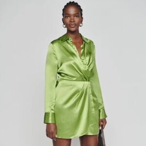 Reformation Green Alaine Dress